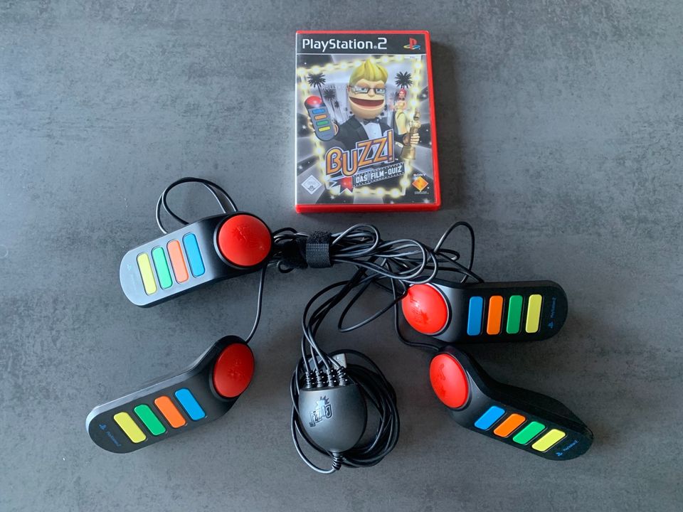 PlayStation 2 ps2 4x Buzz Controller + das Film Quiz in Bayern - Kaufbeuren  | Playstation gebraucht kaufen | eBay Kleinanzeigen ist jetzt Kleinanzeigen