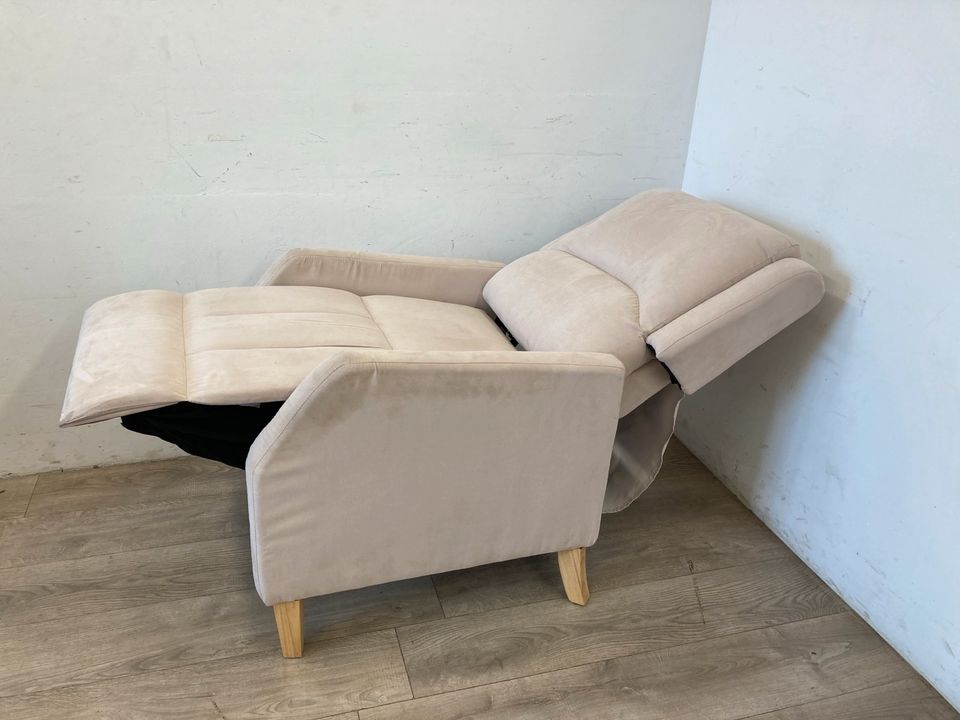 #A Relaxsessel Fernsehsessel Sessel beige verstellbar Wohnzimmer in Burgstädt