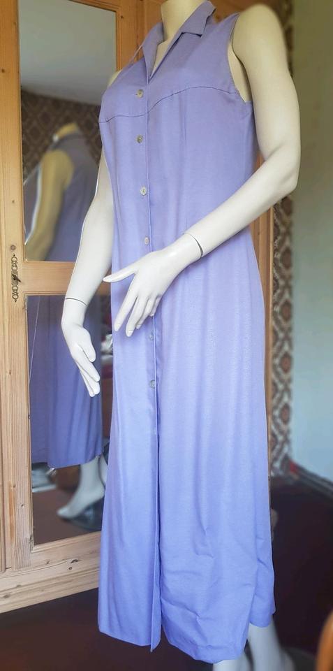 Sommerkleid lang kurzarm lila Leinen Viskose Gr 38 in Küssaberg