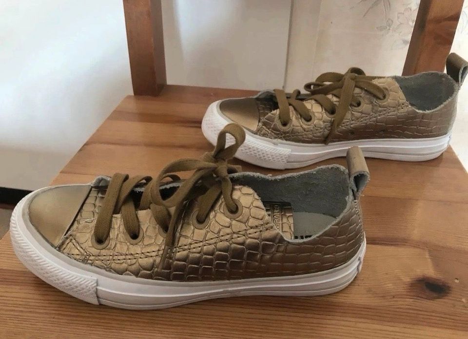 Leder Schuhe Sneacker Gr 35 Gold CONVERSE ALL STAR NEU in Ansbach