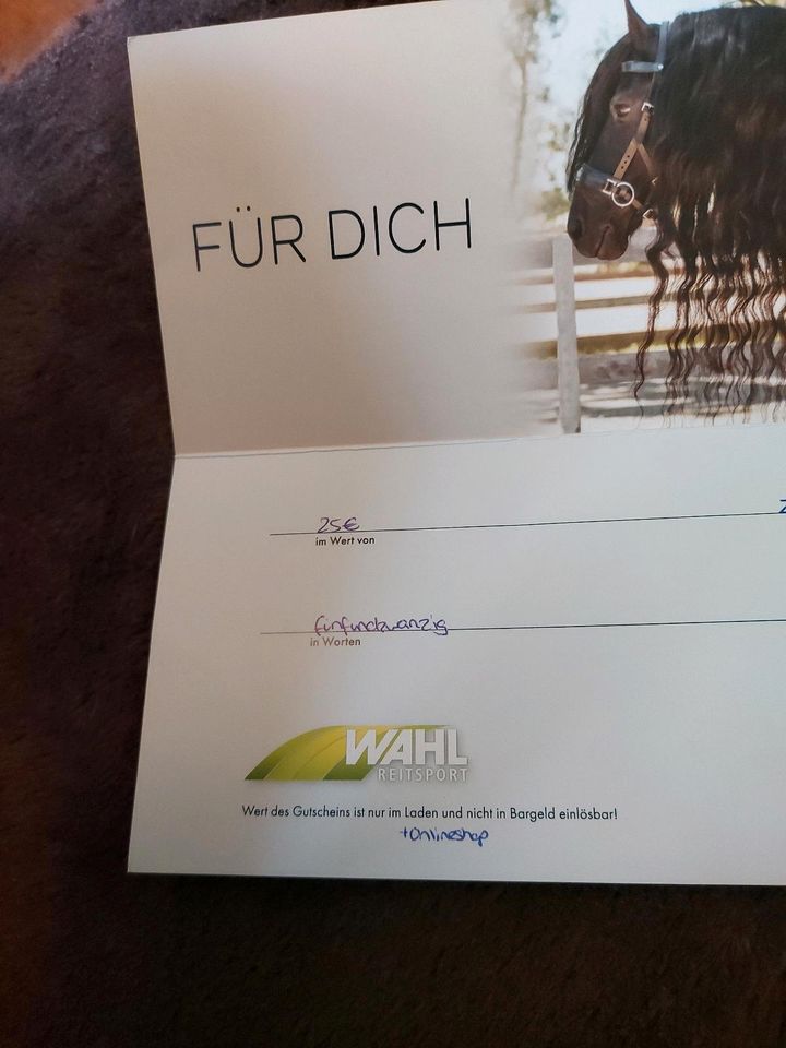WAHL Reitsport Gutschein im Wert von 25€ in Duisburg