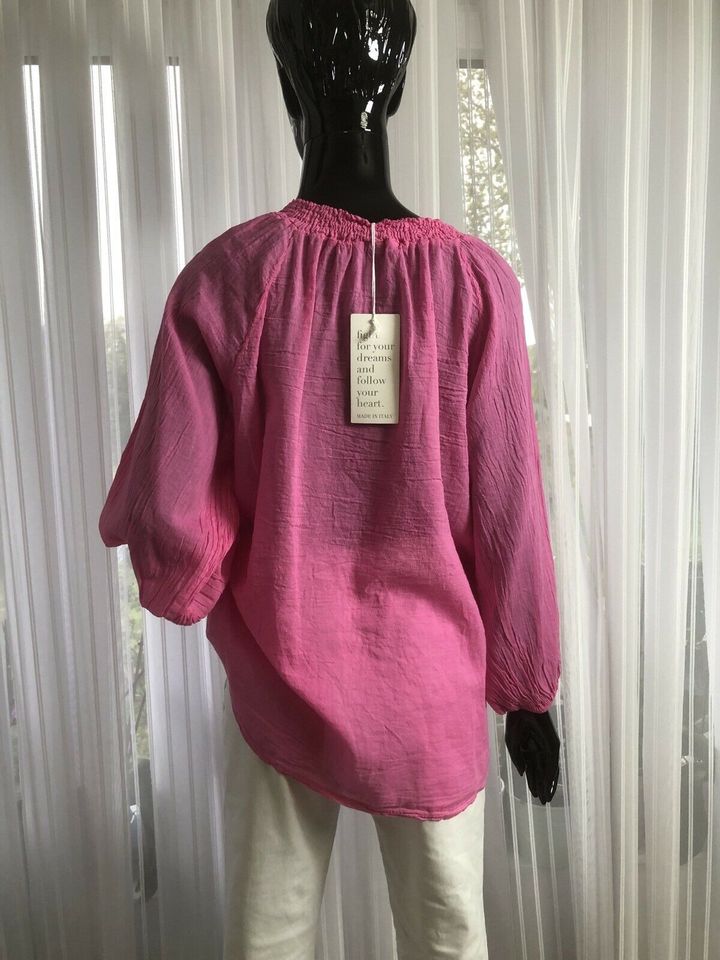 Neu Damen %100 Musselin Bluse Hemd Pink s m l xl xxl 3xl 4xl in Mainz