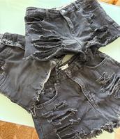 Hotpants Shorts Hose Jeans schwarz Fransen Risse 36 38 Bayern - Kempten Vorschau