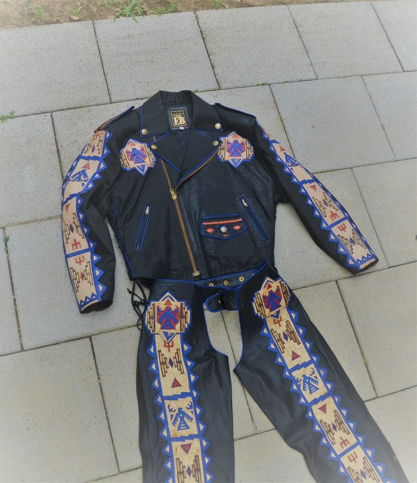 21. EB High End Leather Kombi( Echtlederjacke + Echtleder Chaps ) in Niederstetten