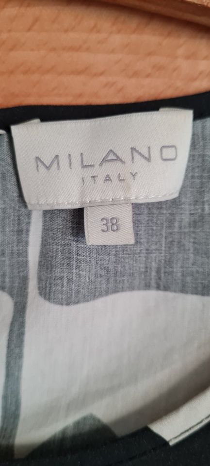 ärmellose Bluse Milano Gr. 38 weiß/braun/schwarz in Panketal