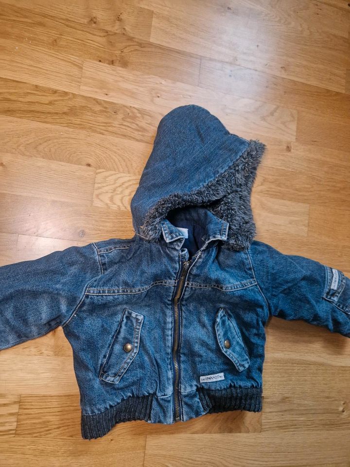 Les Parrotines Winterjacke jeans blau mit Teddy Kaputze  Gr 86 in Hambühren