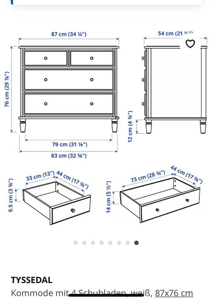 Kommode IKEA Tysselda in Illingen