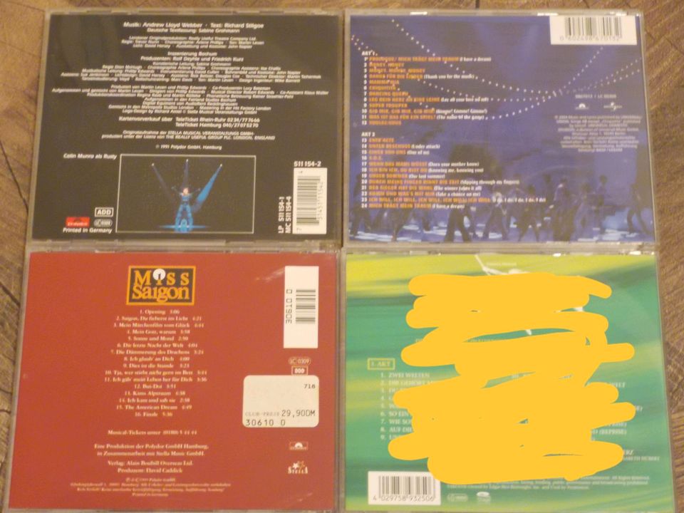 3 CDs Musicals Starlight Express, Mamma Mia, Miss Saigon in Neuenbürg