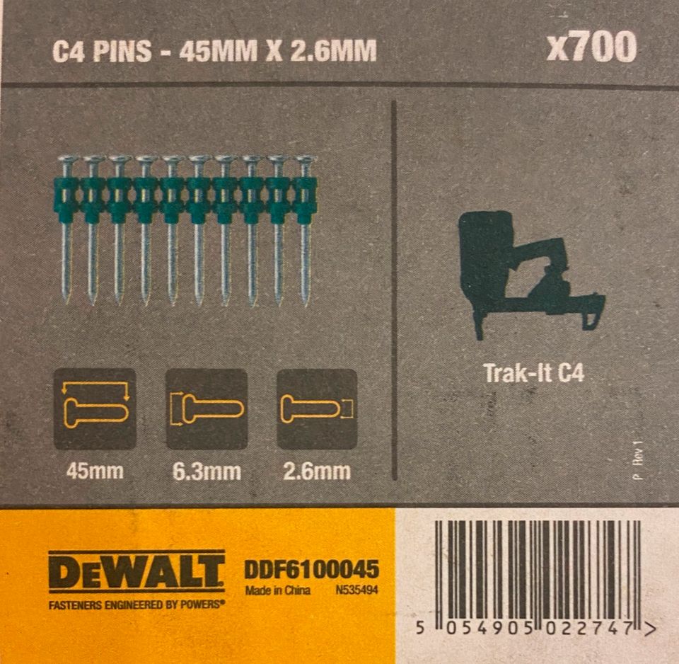 DEWALT | DDF6100045 | C4 Pins 45mm x 2,6mm | 700Stk | NEU! in Zetel