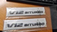 2x V12 Biturbo Embleme schwarz für Mercedes SL65 CL65 S65 AMG Baden-Württemberg - Murr Württemberg Vorschau