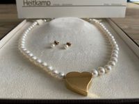 Süßwasser Perlenkette mit Herzanhänger 750er Gold Hessen - Offenbach Vorschau