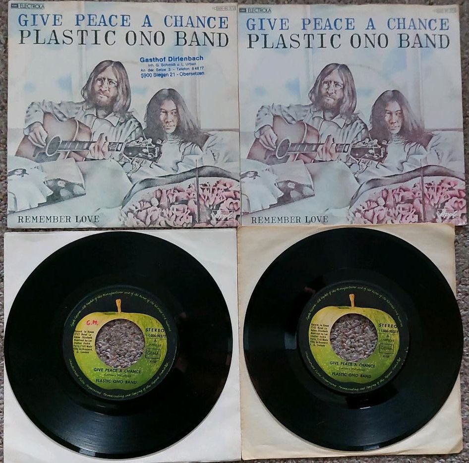 4 Singles Plastic Ono Band mit / ohne original Cover in Großschönau