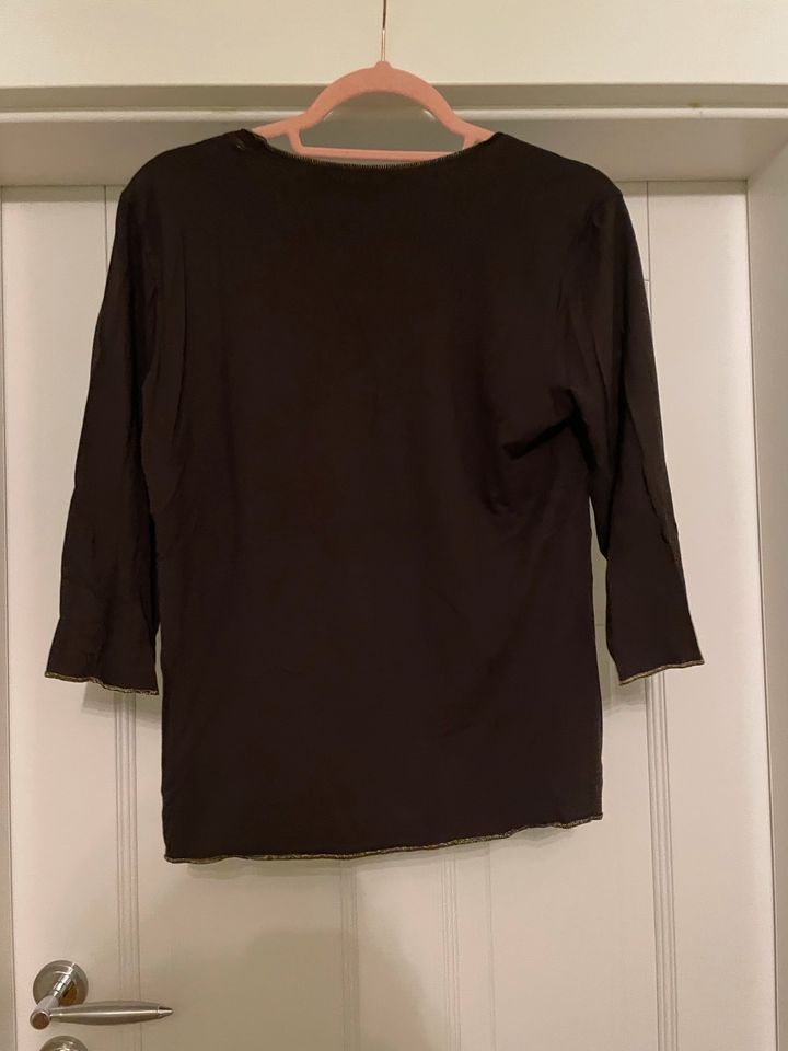 3/4-Ärmel Shirt braun vintage y2k retro Paisley Muster abstrakt in Steinach