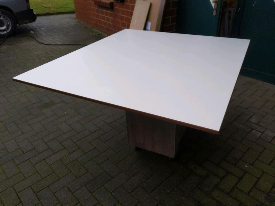 Tischplatte groß weiß 1,48m x 1,335m x 19 mm 2mm ABS Kante in Hilter am Teutoburger Wald