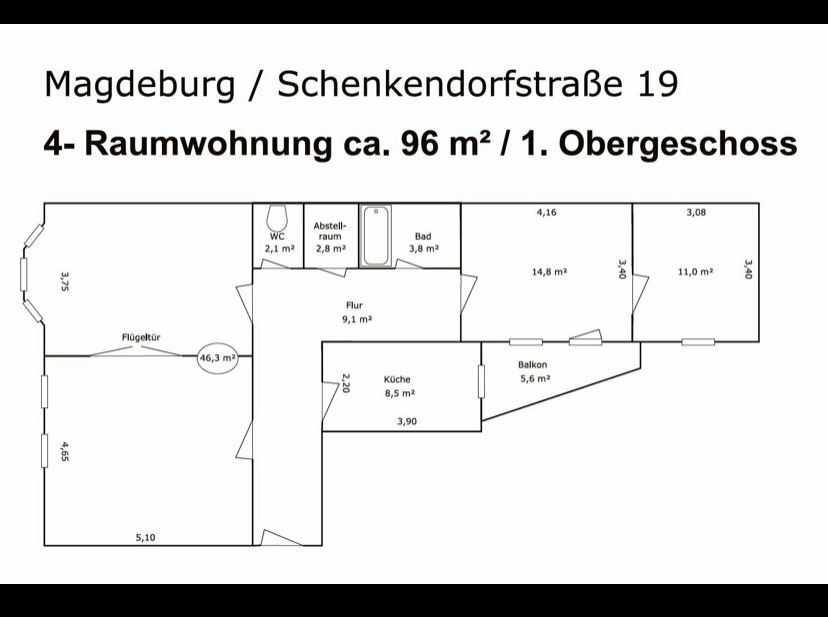 4-Raum-Wohnung in Stadtfeld Ost in Magdeburg