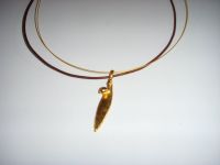 Halskette, Collier, mit Olivenblatt Gold 24kt, ideal Brautschmuck Rheinland-Pfalz - Geiselberg Vorschau