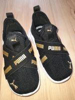 Neu! Puma Sneaker 22 Kinderschuhe Sport Gold schwarz slip on Bayern - Breitengüßbach Vorschau