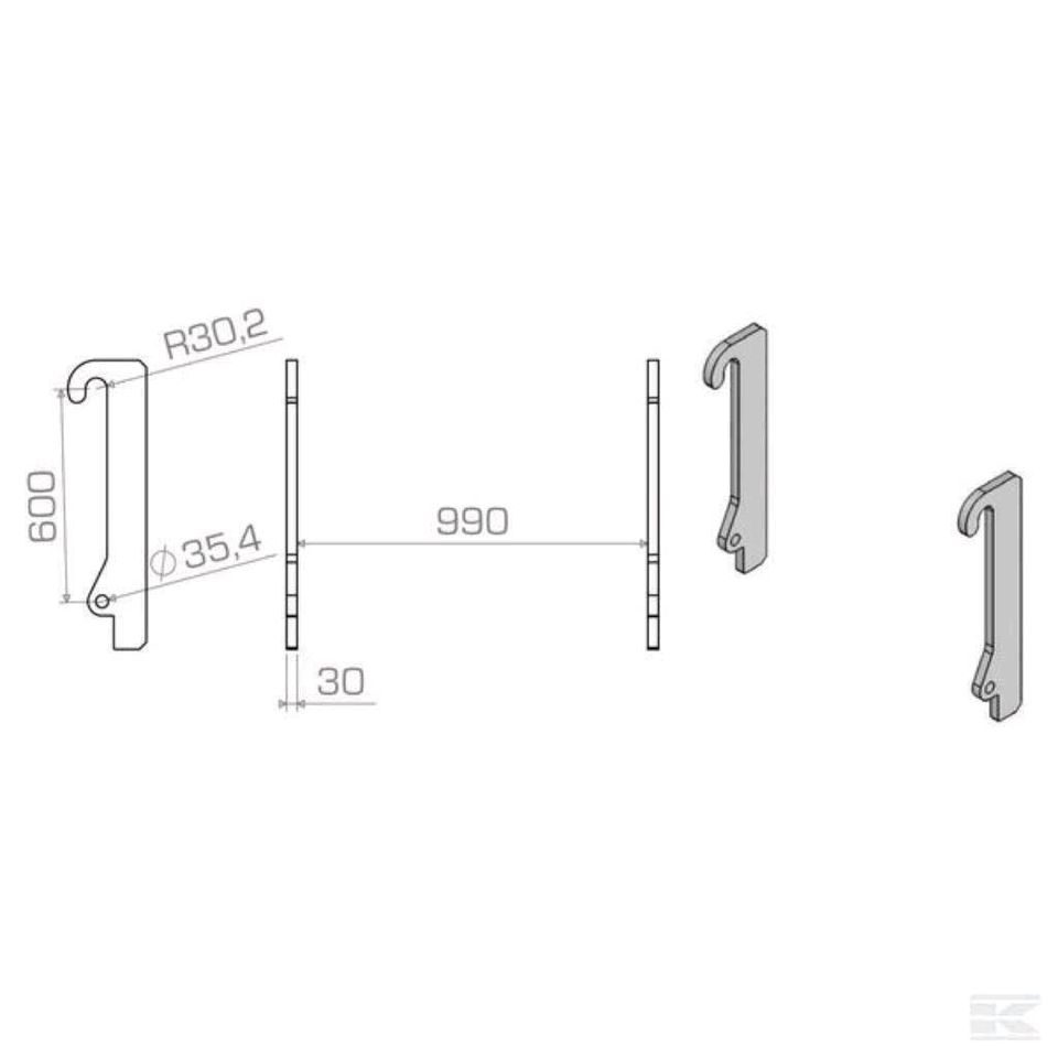 Adapterrahmen JCB Euroaufnahme Adapter Teleskoplader Euro in Zabakuck