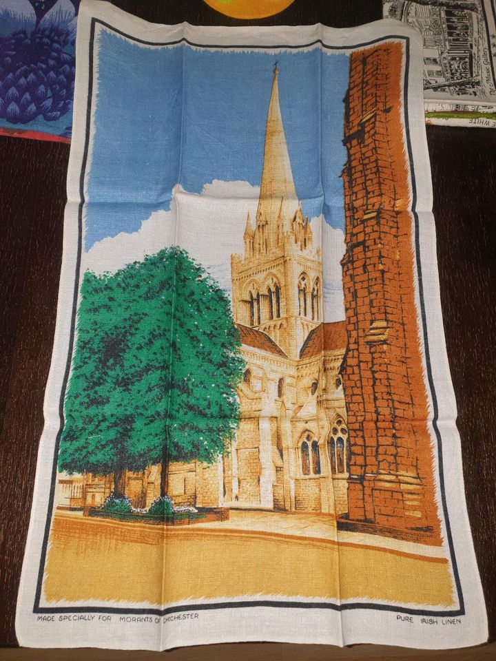 Tea towels Leinen vintage 60- 70er Hund Schmetterlinge wie Ulster in Mainz