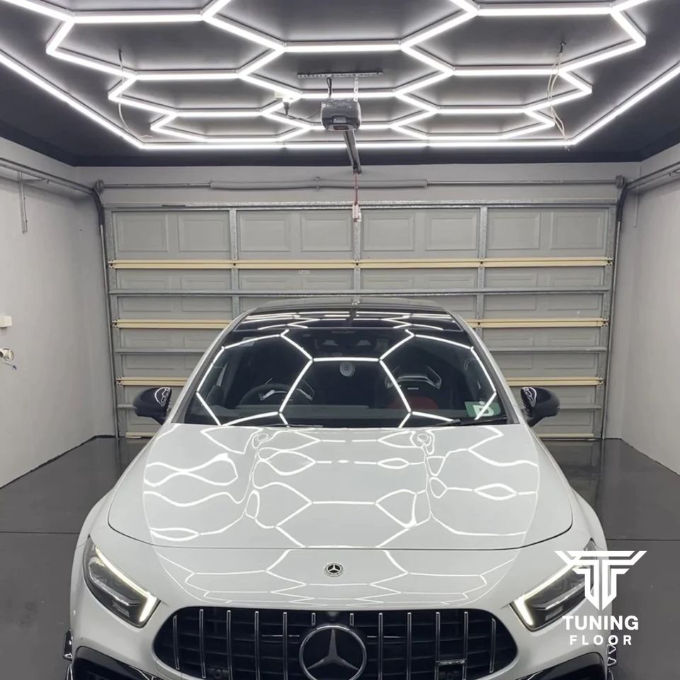 [HEXAGON LED DECKENBELEUCHTUNG] LED Deckensystem für Werkstatt Tuning Garage Hexagon LED Wabenled Werkstattbeleuchtung Garagenbeleuchtung helles LED Aufbereiter Licht Detailer Showroom Panel LED Detai in Bochum