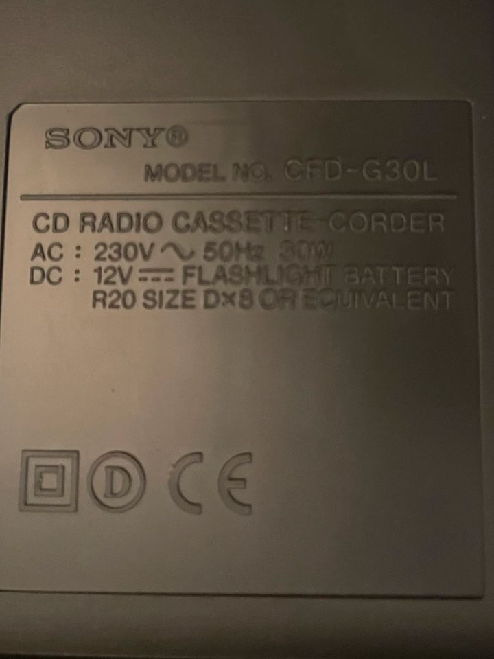 Radio - Kassettendeck - CD Player ⭕️ SONY CFD-G30L in Erfurt