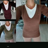 Paket Set Basic Pullover Feinstrick braun grün 38 M V-Ausschnitt Niedersachsen - Bassum Vorschau