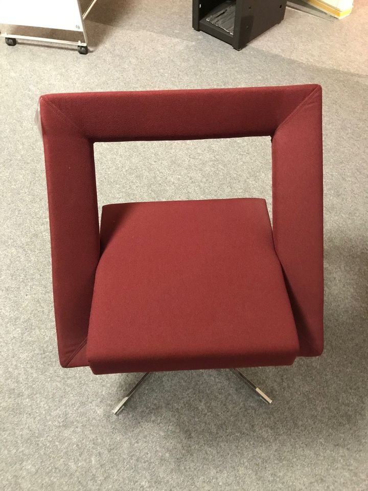 Design-Sessel Modell GRID-DESIGN, Stoff, Farbe rot, NEU! in Kornwestheim