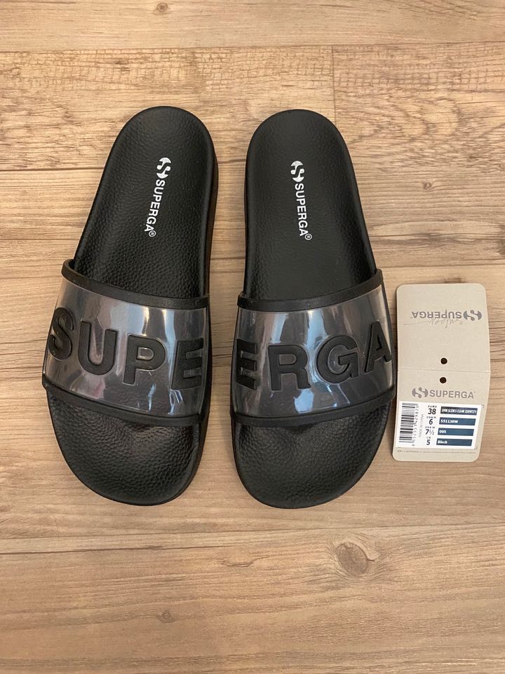 Superga Badeschuh schwarz Badelatschen Flipflops in Weiden (Oberpfalz)