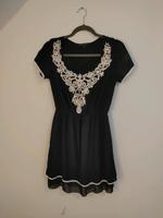 Kleid Sommerkleid Amisu schwarz weiße Stickerei Kurzärmeln 36 S Bremen - Borgfeld Vorschau