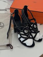 Hermès | hermes Sandalen high heels navy x schwarz Neuhausen-Nymphenburg - Neuhausen Vorschau