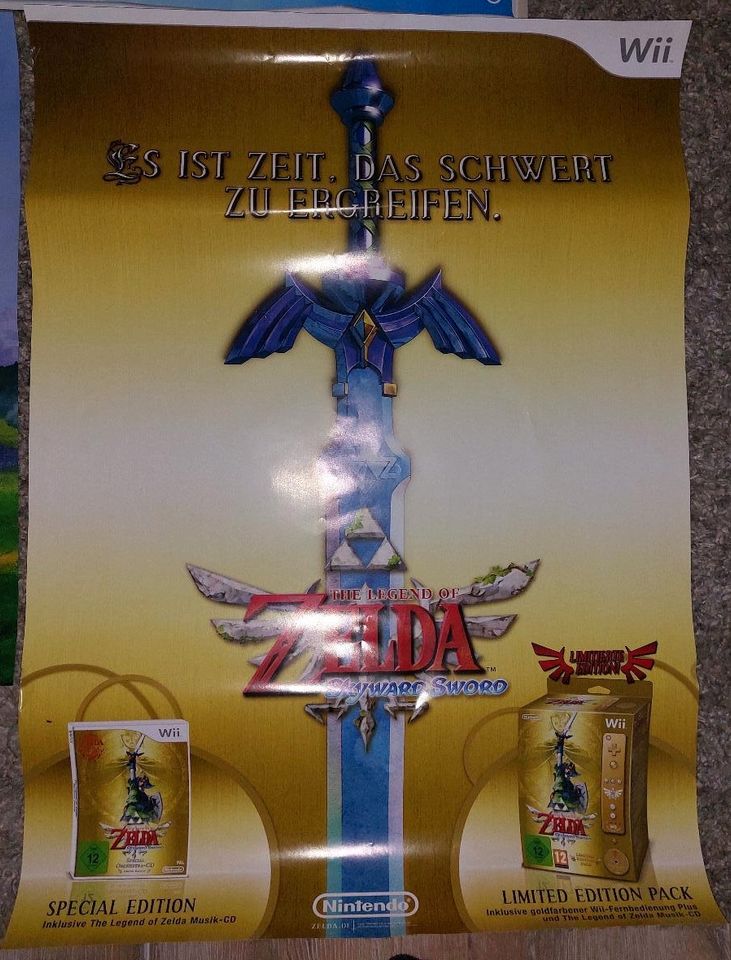 3 grosse Zelda Poster (Skyward Sword, Phantom Hourglass, Ocarina) in Bottrop