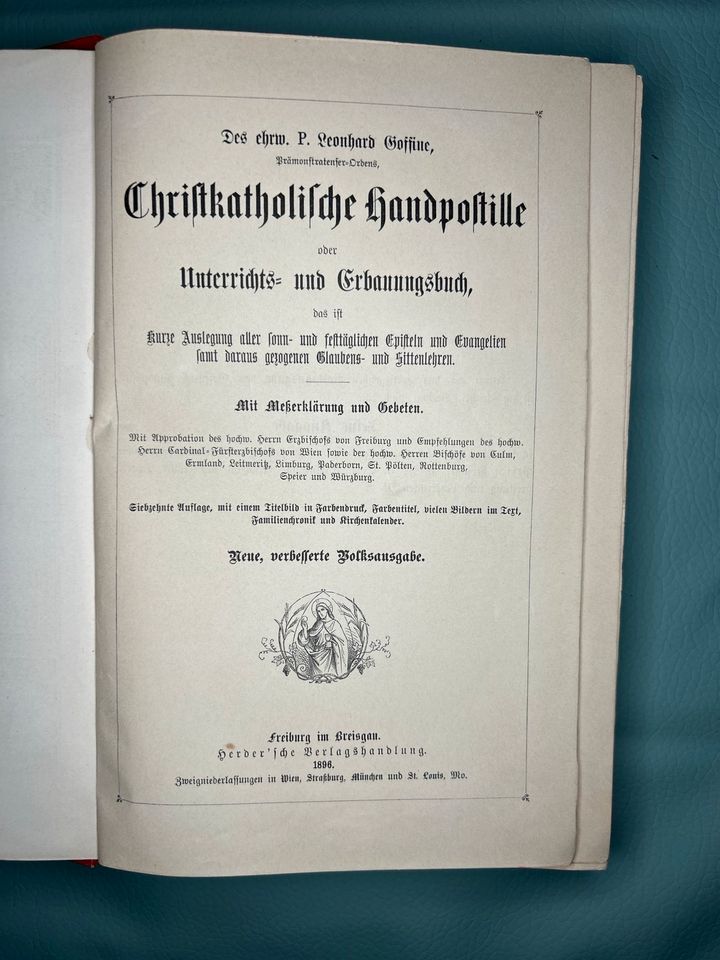 Antik religiöse Buch Leonard Goffine in Neufraunhofen