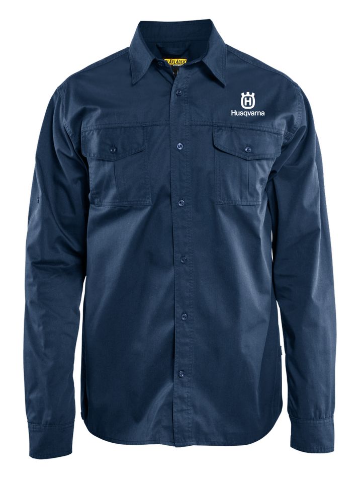 Husqvarna Langarmhemd Twill Marine M in Geseke