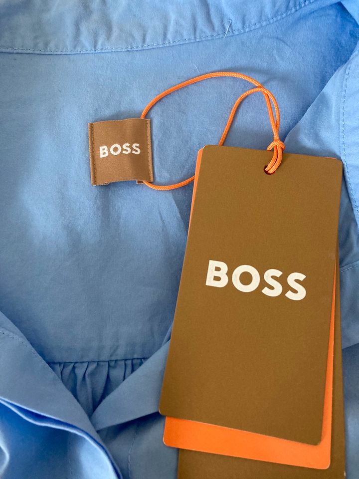 Hugo Boss Luxus Hemdblusen Kleid Blau S 36 Business Blogger Edel in Merseburg