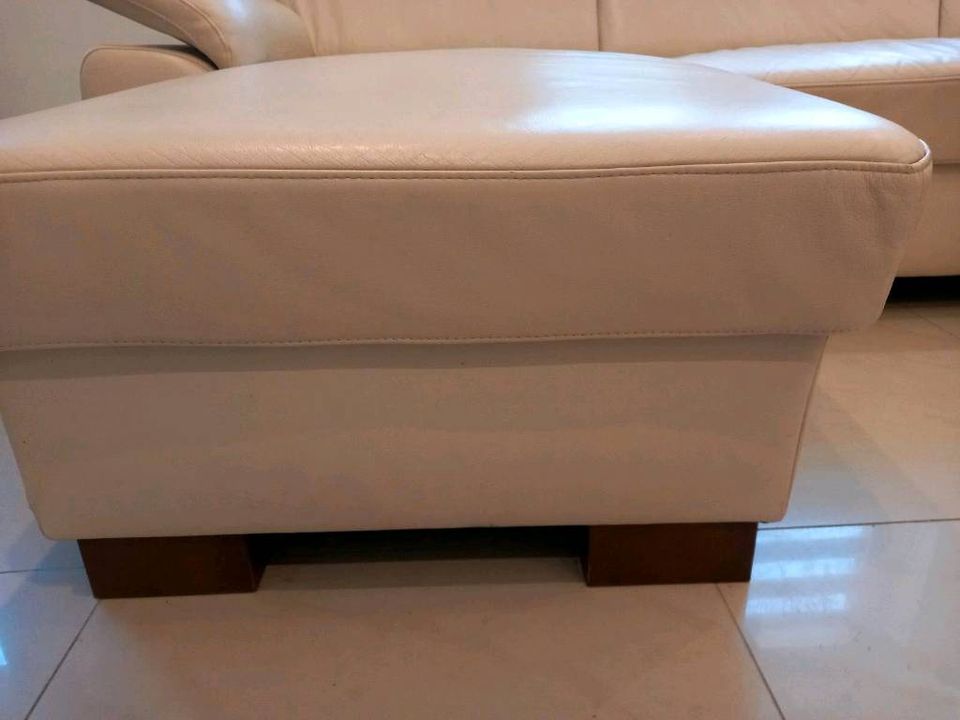 Echt Leder Sofa Couch Garnitur in Bremen