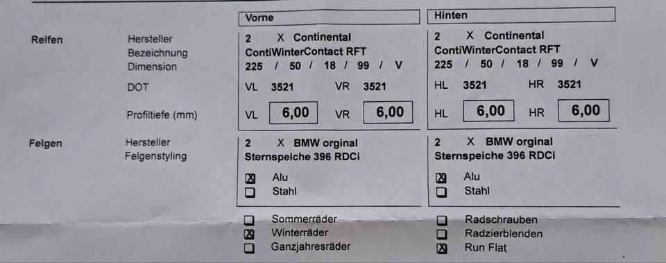 Original BMW Alufelgen mit guten Winterreifen in Südlohn