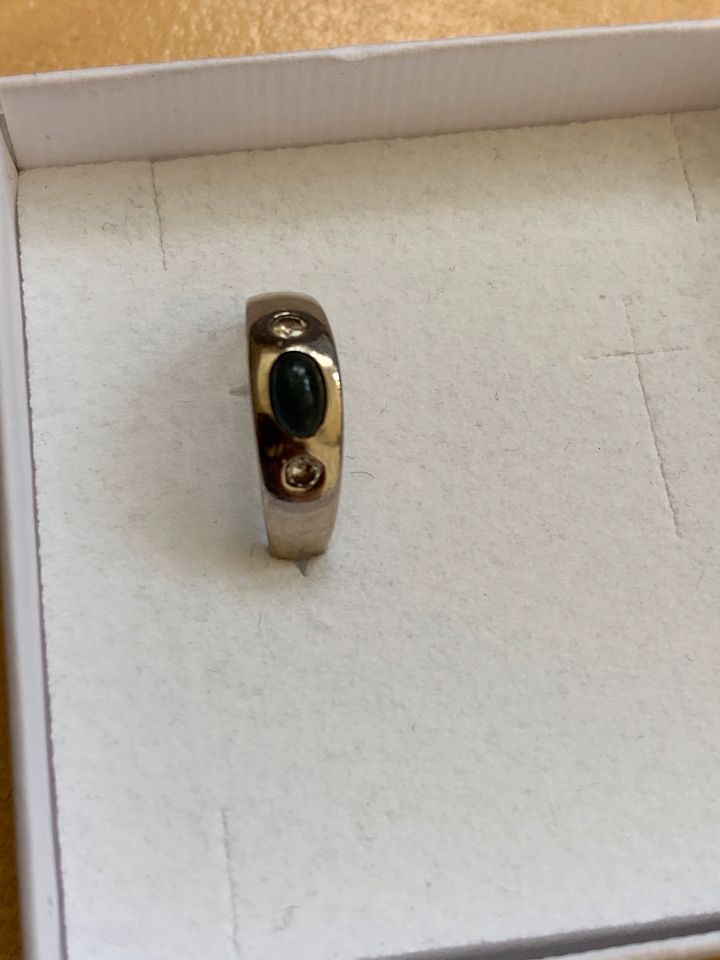 Bandring 750 Weissgold 18 Karat , Saphir Cabochon 2 Brillanten in Bremen