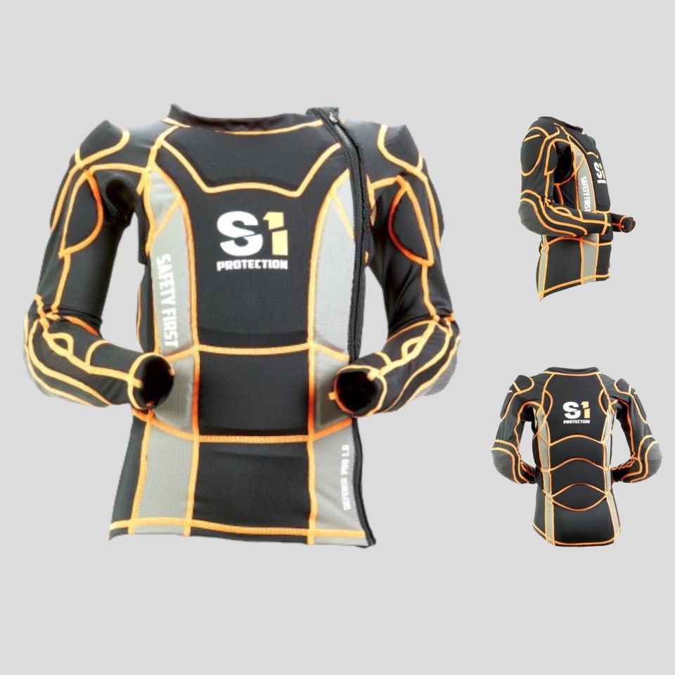 S1 Defense Pro 1.0 Jacket Black/Orange Youth XS - XL in Melle