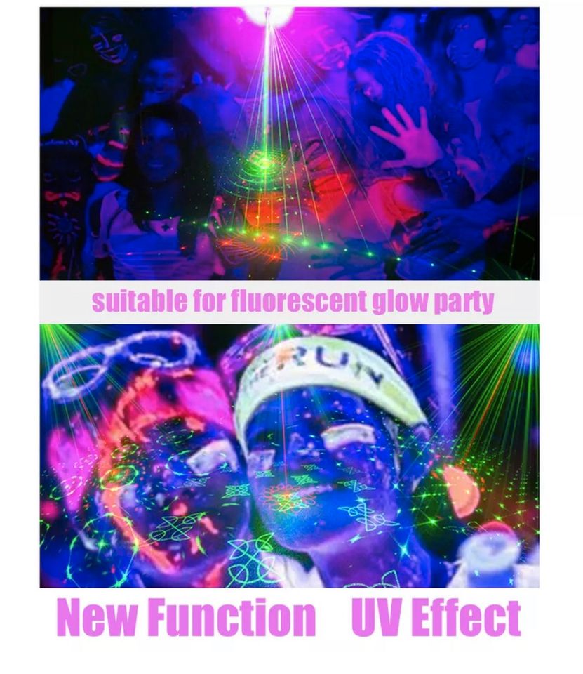 480 Muster 8 LED Laser Projektor RGB Bühnenlicht DJ Party Show in Bebra