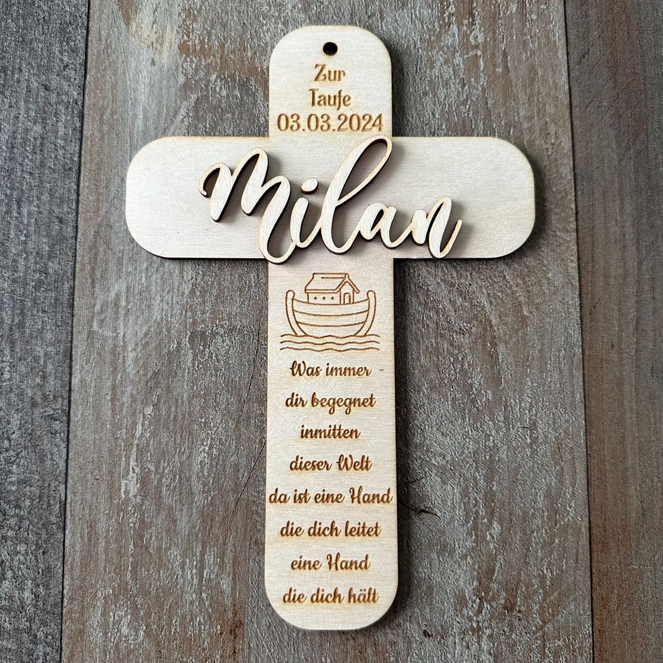 Taufkreuz, personalisiertes Geschenk zur Taufe, Taufgeschenk in Schwarzenfeld