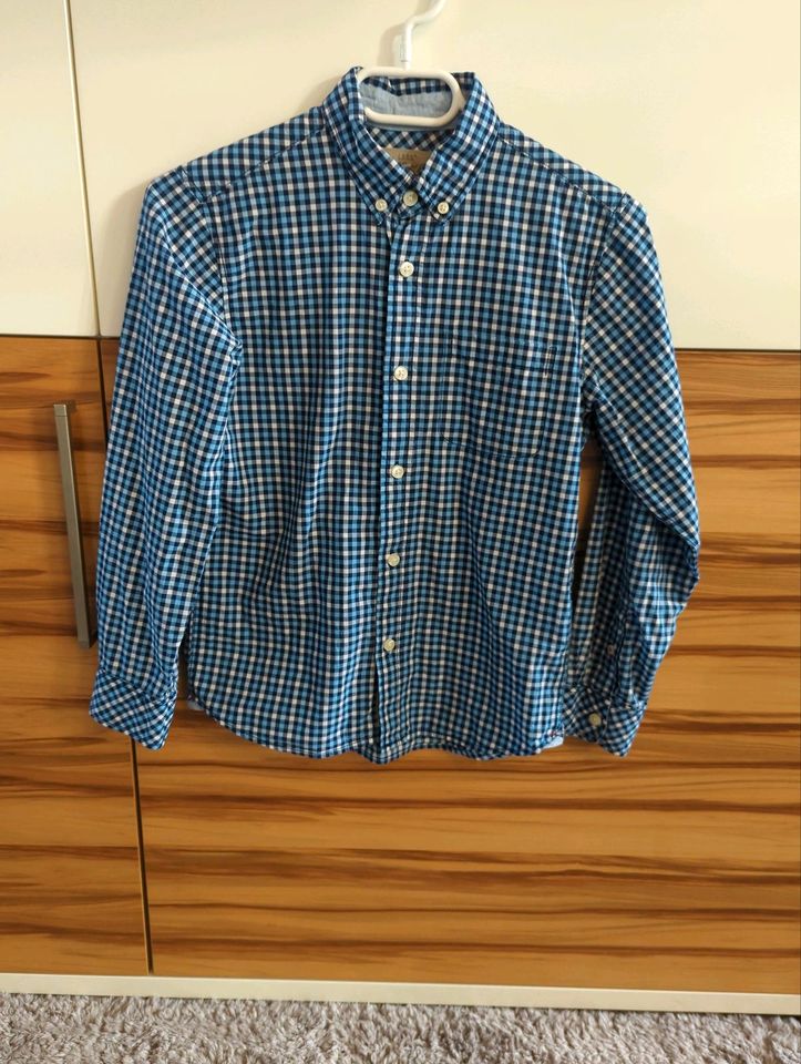 Hemd langarm gr. 140 h&m blau in Dresden