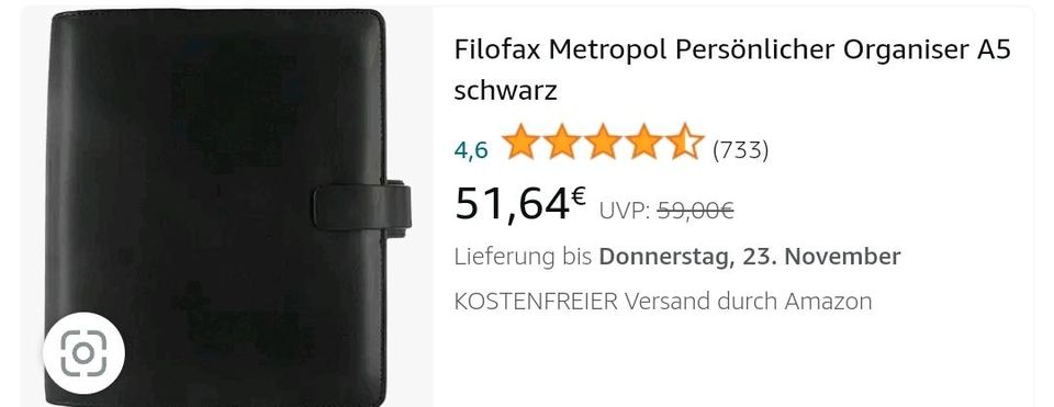 Filofax Metropol schwarz A5 Planer Kalender in Nürnberg (Mittelfr)