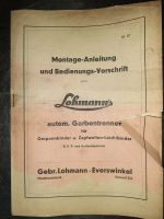 Lohmann Garbentrenner Montage-Anleitung und Bedienungsvorschrift Niedersachsen - Dörpen Vorschau