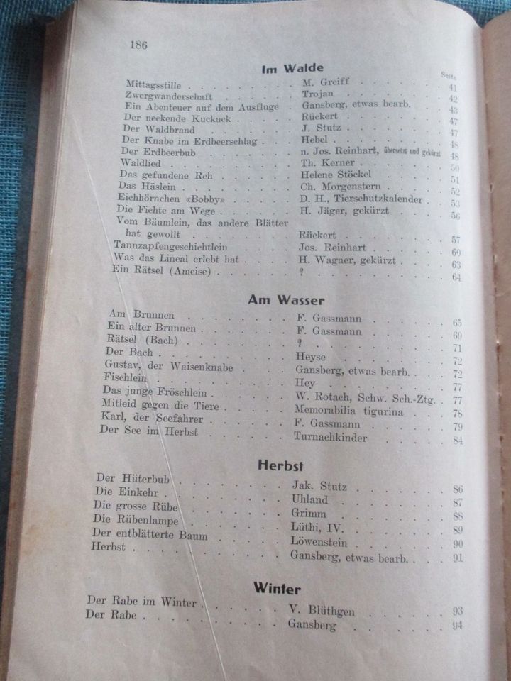 Zürcher Lesebuch für das vierte Schuljahr Fritz Gassmann 1940 in Krautheim