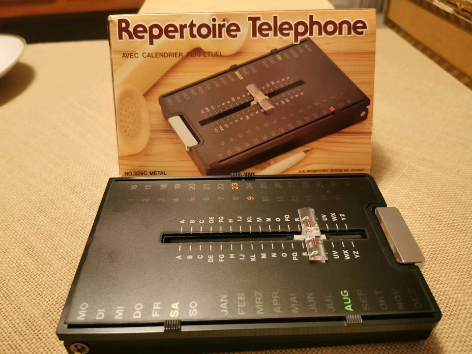 Vintage Telefonnummer-Finder, Metall, OVP *TOP* in Löhne