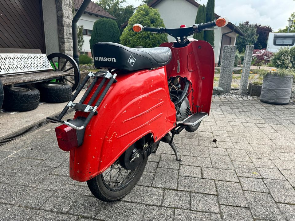 SIMSON Schwalbe DDR Papiere Vape extra Motor Moped in Kuppenheim