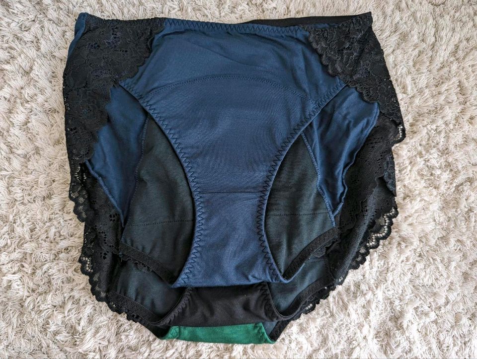 Hipster Panty Periode 3er Pack grün schwarz blau NEU Größe L in Lichtenfels