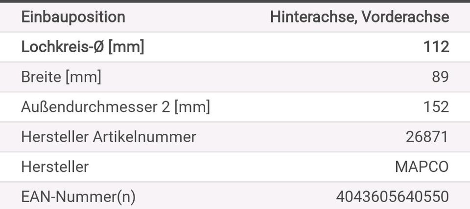 Radnabe Vorder Hinterachse Mercedes Benz CL, M Klasse, R Klasse in Annaberg-Buchholz