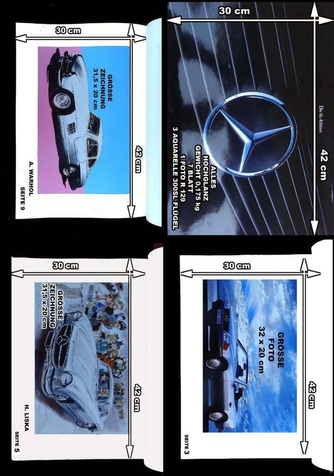 MERCEDES  R 129 , DIE SL - EDITION, H. LISKA + A. WARHOL MAPPE in Freden