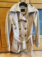 NEU! kurz-Trenchcoat Kurzmantel Jacke Kapuze Gürtel grau-beige Niedersachsen - Melle Vorschau